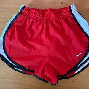 Nike Red Athletic Running Shorts with White & Black Trim